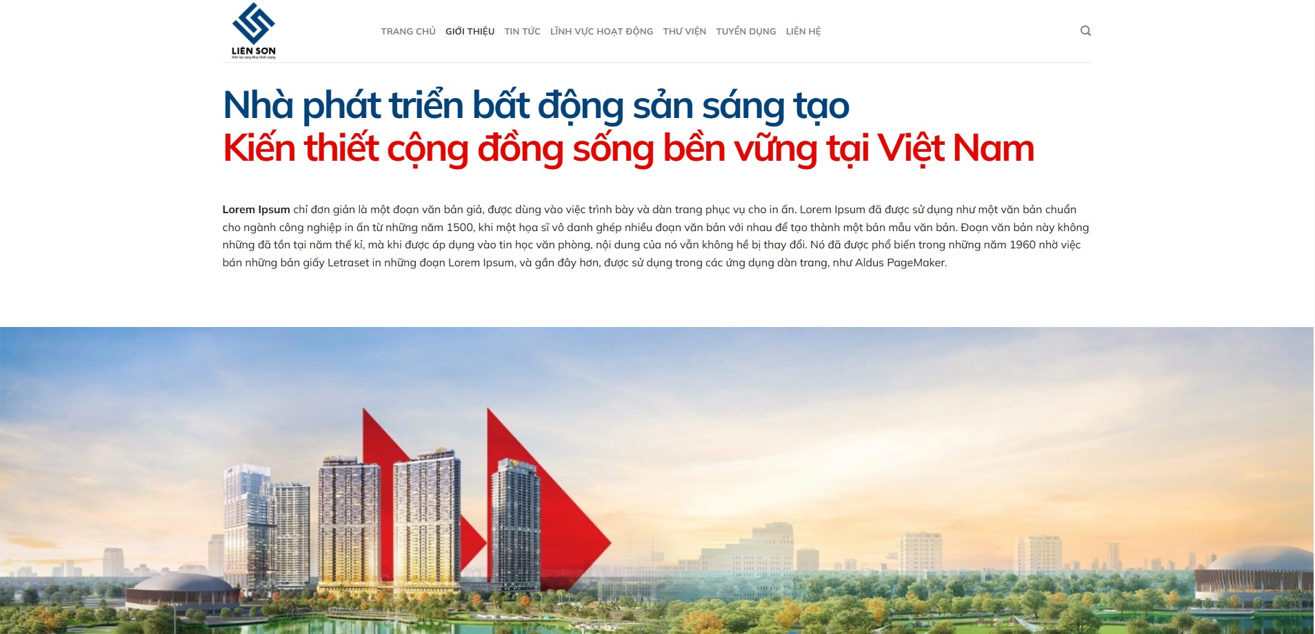 Website công ty bất động sản Liên Sơn