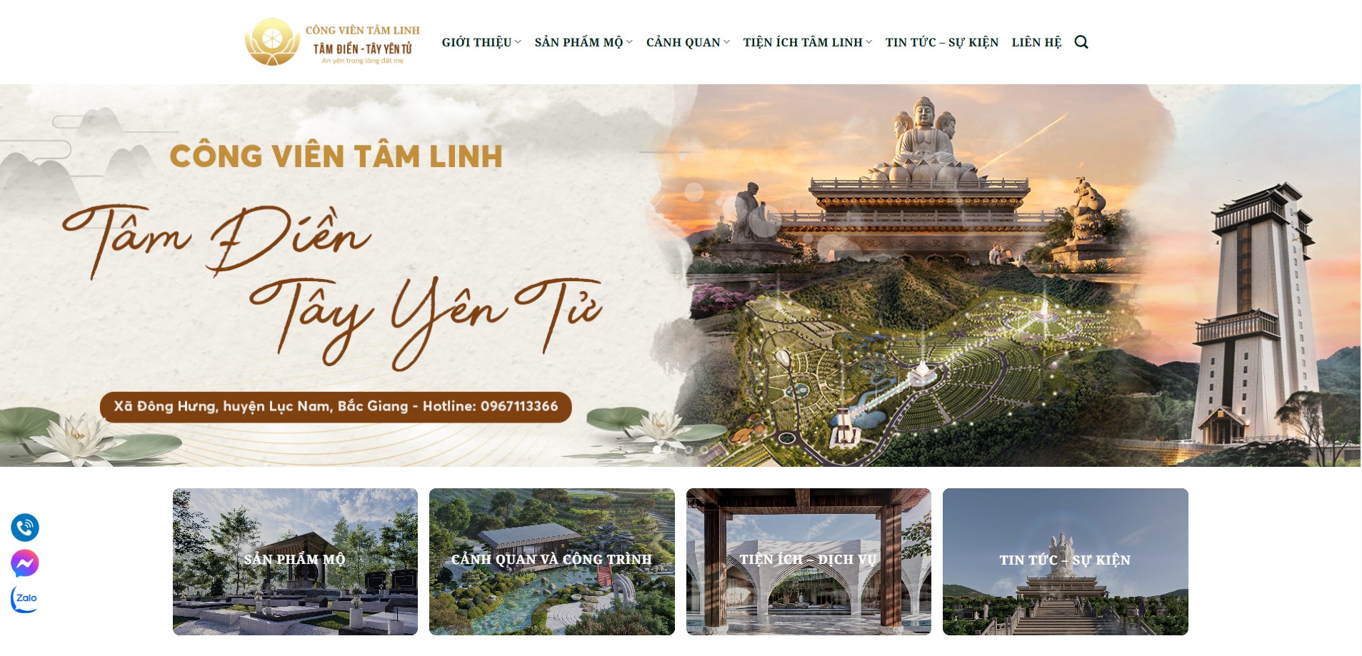 Website Công viên Tâm linh Tâm Điền - Tây Yên Tử