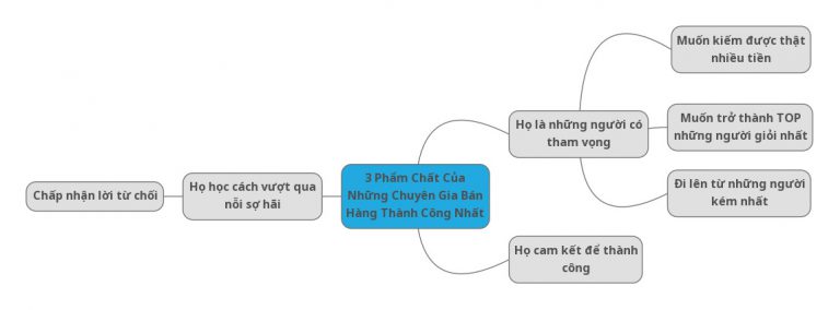 Mindmap - 3 Phẩm Chất Của Những Chuyên Gia Bán Hàng Thành Công Nhất