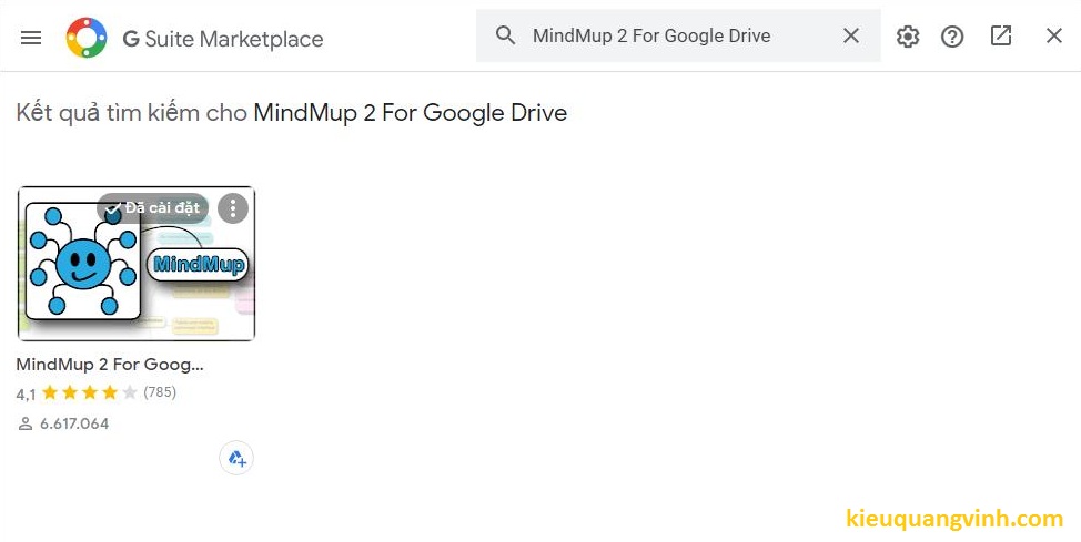Cài tiện ích vẽ mindmap cho google drive bước 2
